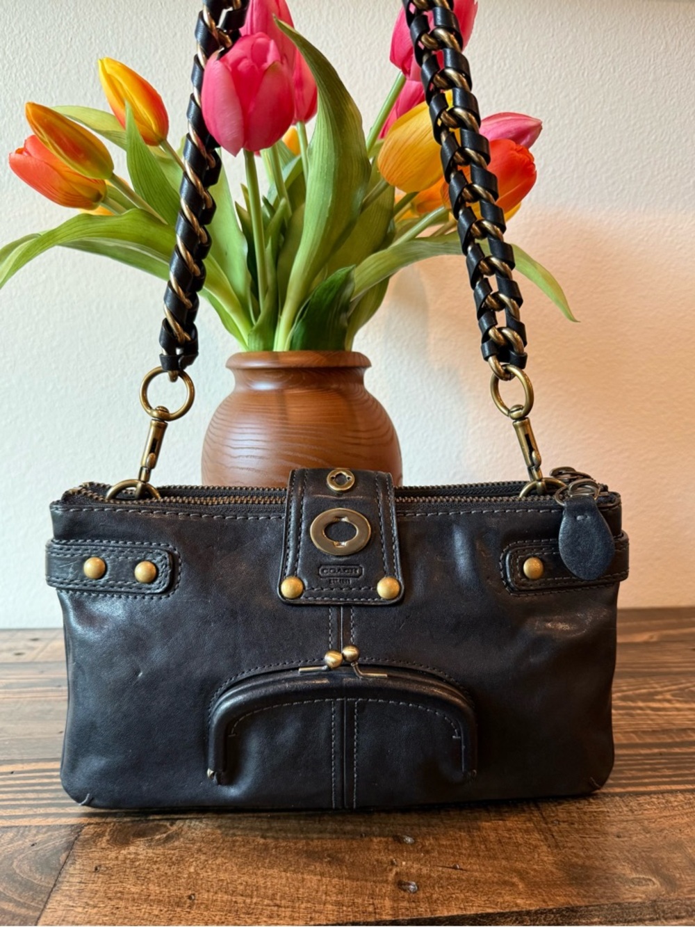 NEW VINTAGE COACH LEGACY BRIDGET BLACK LEATHER SHOULDER BAG~65TH ANNIVERSARY! - Picture 2 of 15